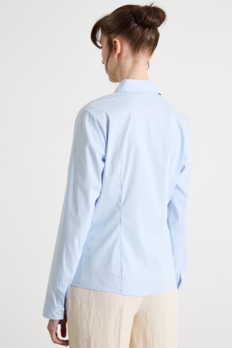 Camicia aderente in popeline stretch