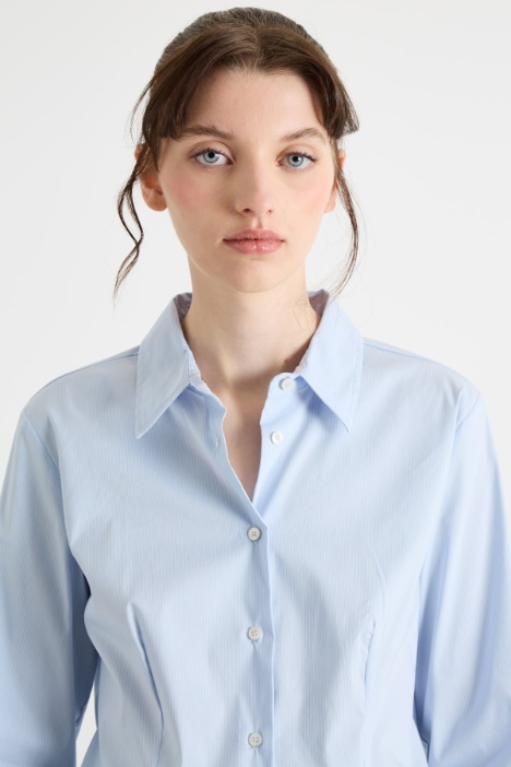 Camicia aderente in popeline stretch