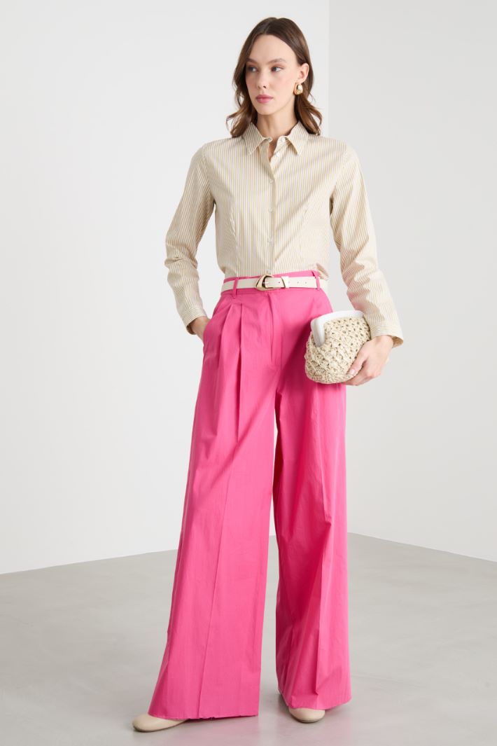 Fitted stretch poplin shirt Intrend