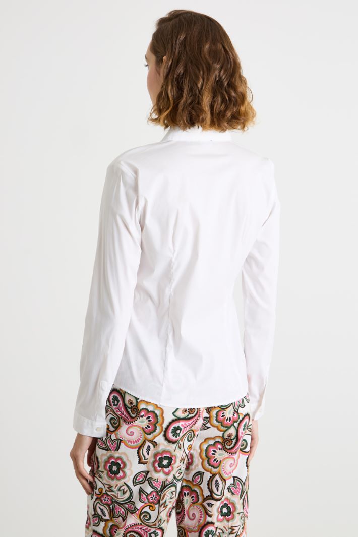 Fitted stretch poplin shirt Intrend - 4