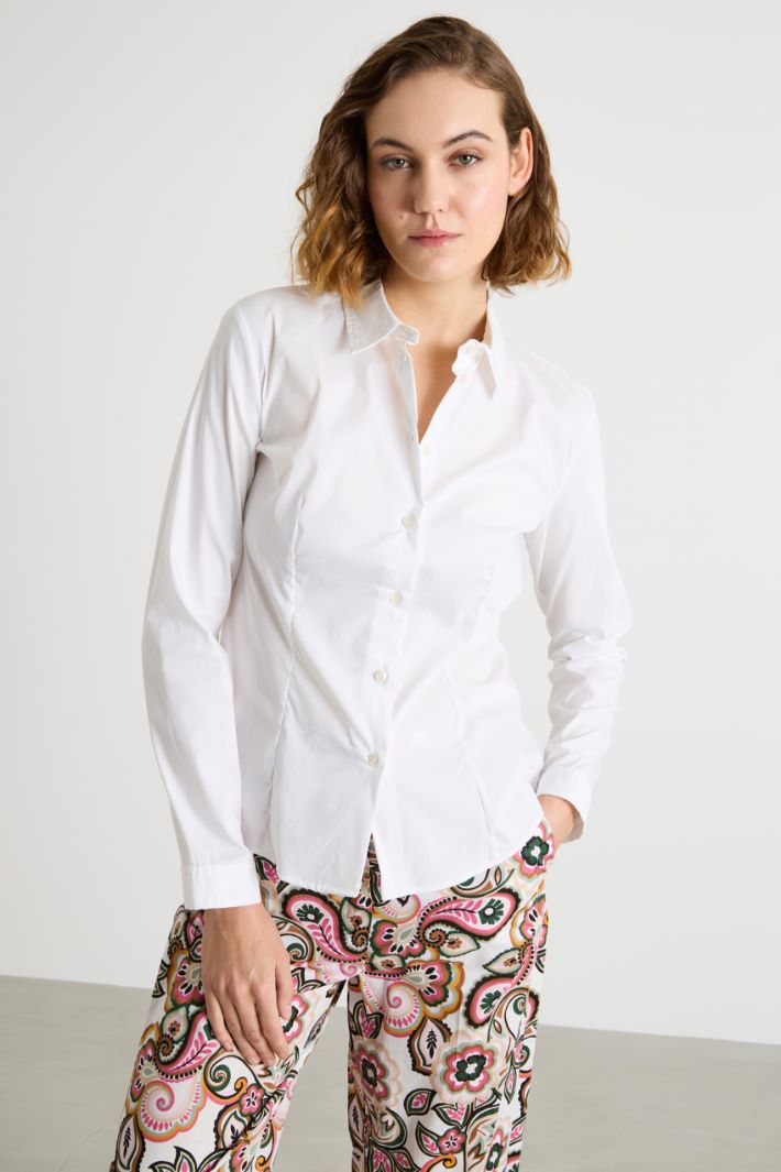Fitted stretch poplin shirt Intrend - 2