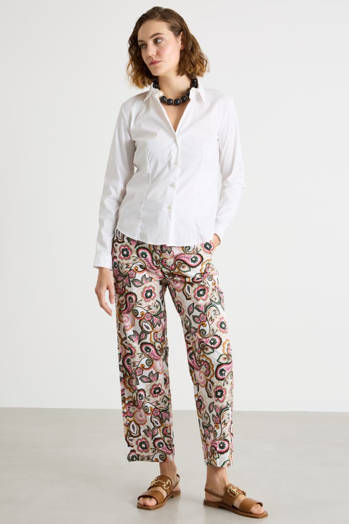 Fitted stretch poplin shirt Intrend