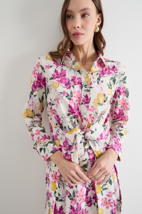 Camisa de muselina estampada