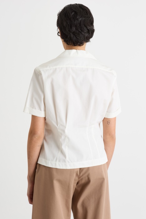 Camicia in popeline con pinces