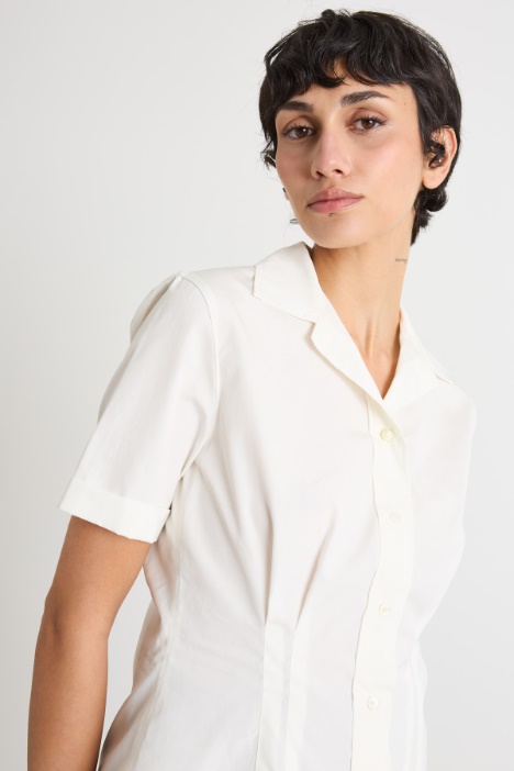 Camicia in popeline con pinces