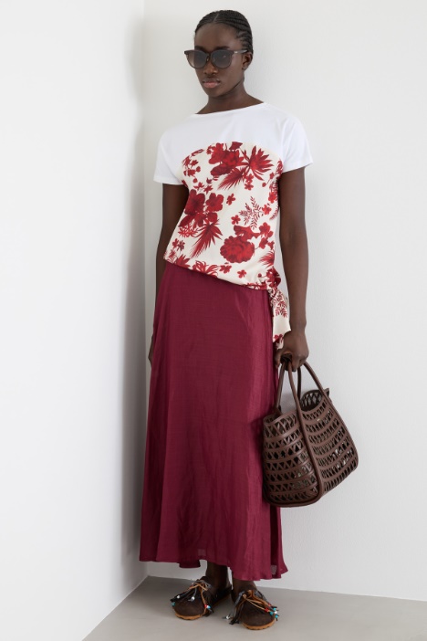 Mixed-material top Intrend