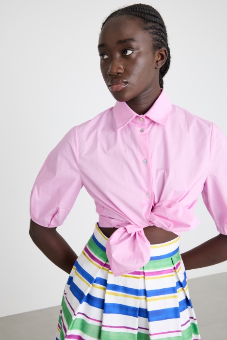 Camicia boxy in popeline