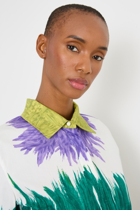 Camicia crop stampata