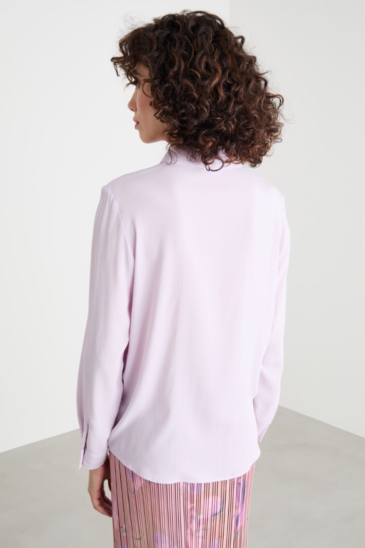 Flowing blouse in crepe de chine Intrend - 4
