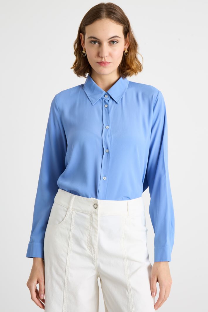 Blusa fluida de crepe de chine Intrend - 2