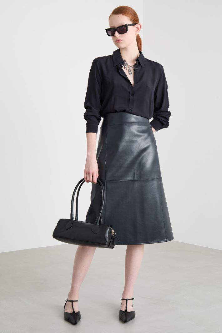 Blusa fluida de crepe de chine Intrend