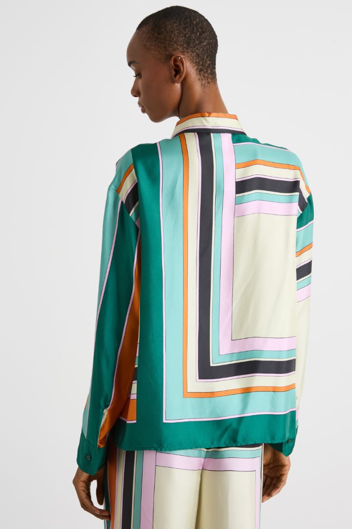 Fluid printed silk twill shirt Intrend - 4