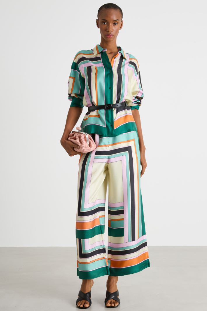 Fluid printed silk twill shirt Intrend