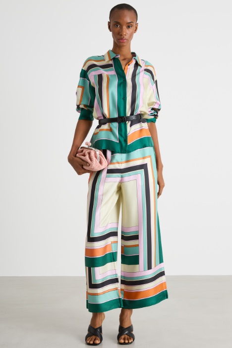 Fluid printed silk twill shirt Intrend