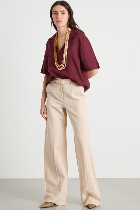 Linen canvas polo shirt Intrend