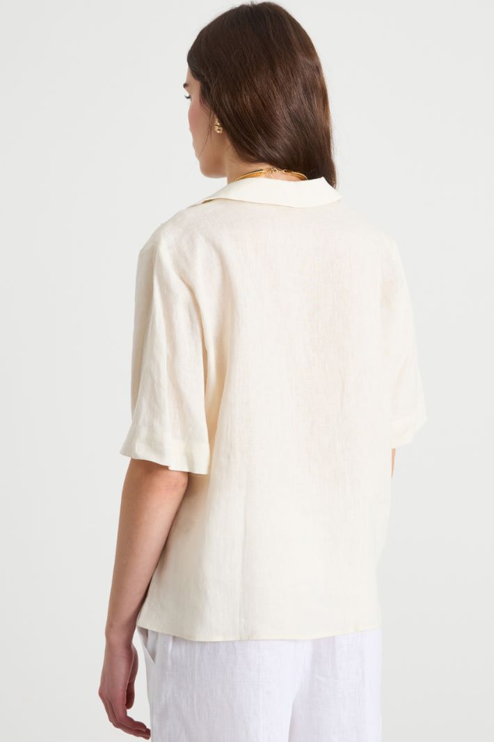 Linen canvas polo shirt Intrend - 4