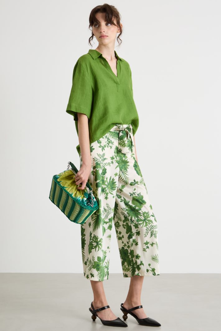 Linen canvas polo shirt Intrend