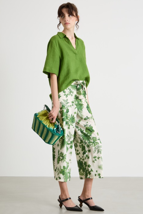 Linen canvas polo shirt Intrend