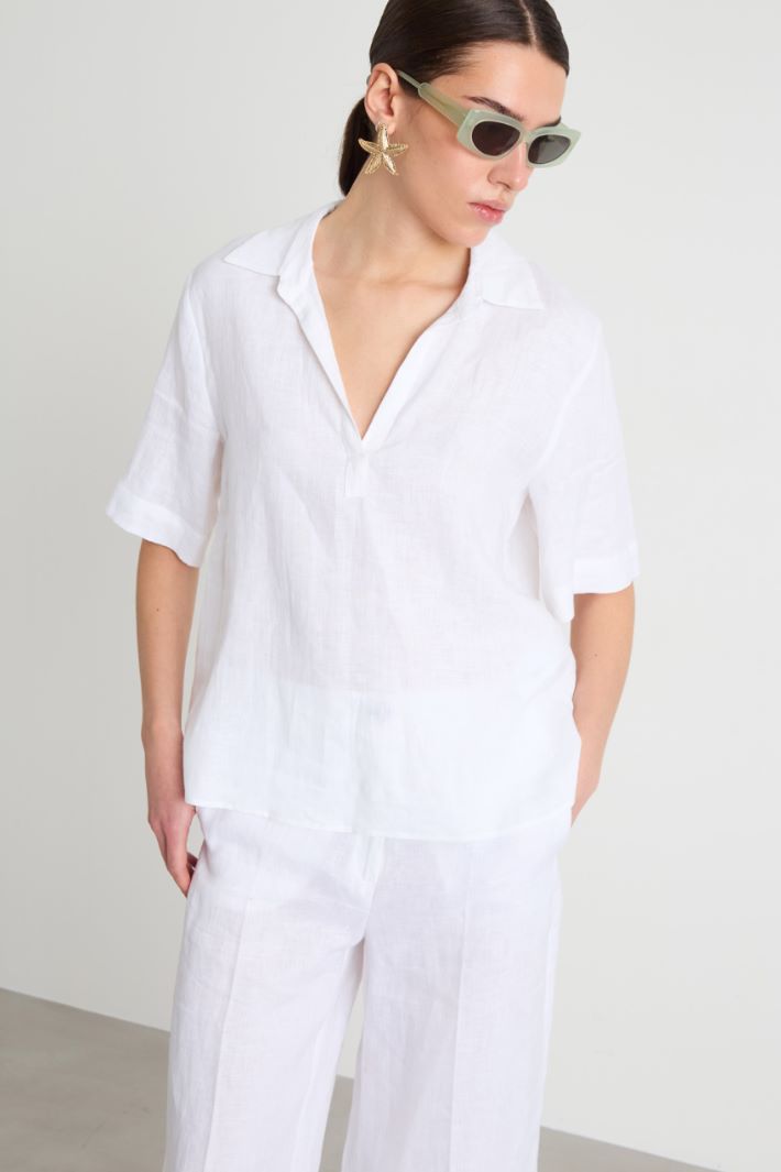 Linen canvas polo shirt Intrend - 2