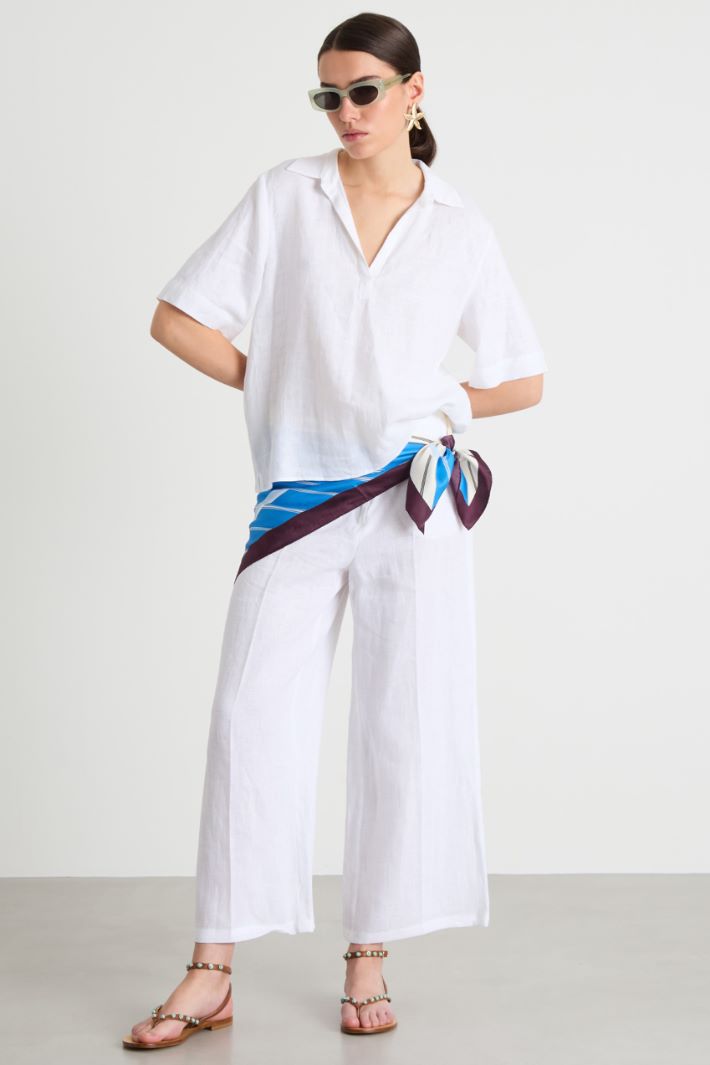 Linen canvas polo shirt Intrend