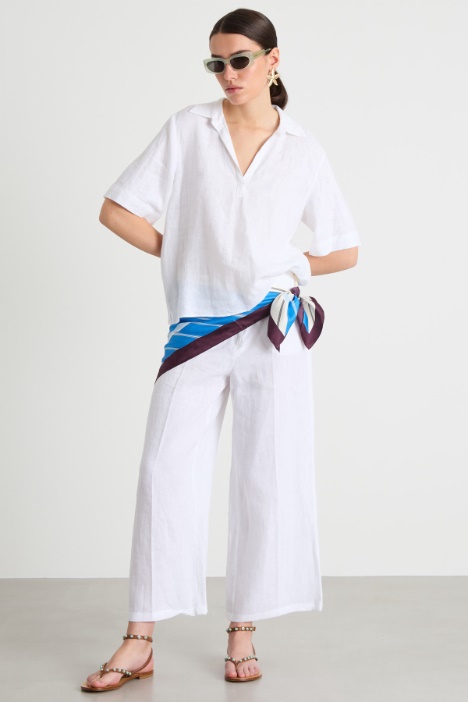 Linen canvas polo shirt Intrend