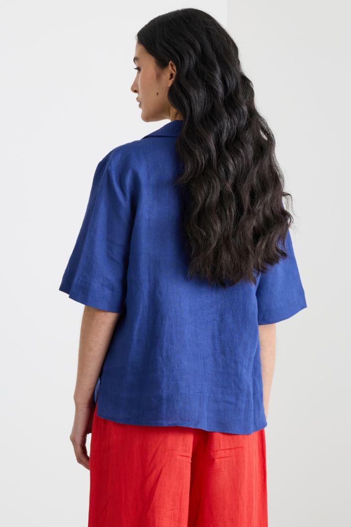 Linen canvas polo shirt Intrend - 4