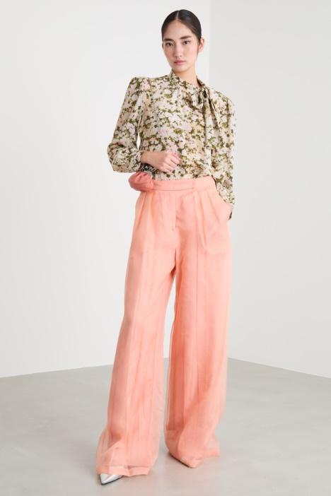 Printed pussy-bow blouse Intrend