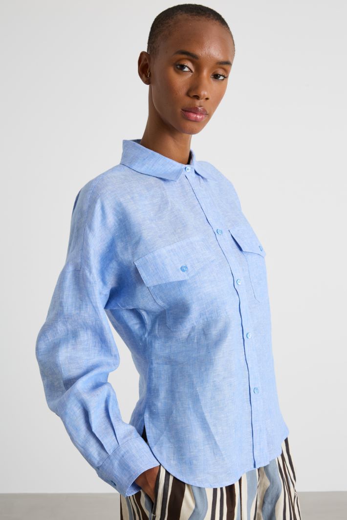 Linen utility shirt Intrend - 3