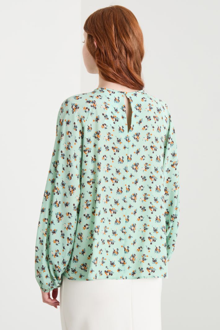 Blusa de crepé de China de seda Intrend - 4