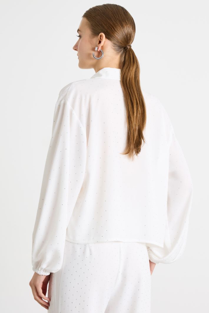 Boxy shirt with blouson sleeves Intrend - 4