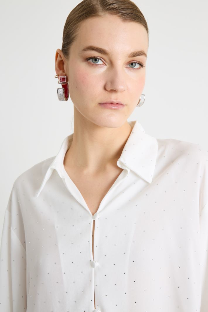 Boxy shirt with blouson sleeves Intrend - 3