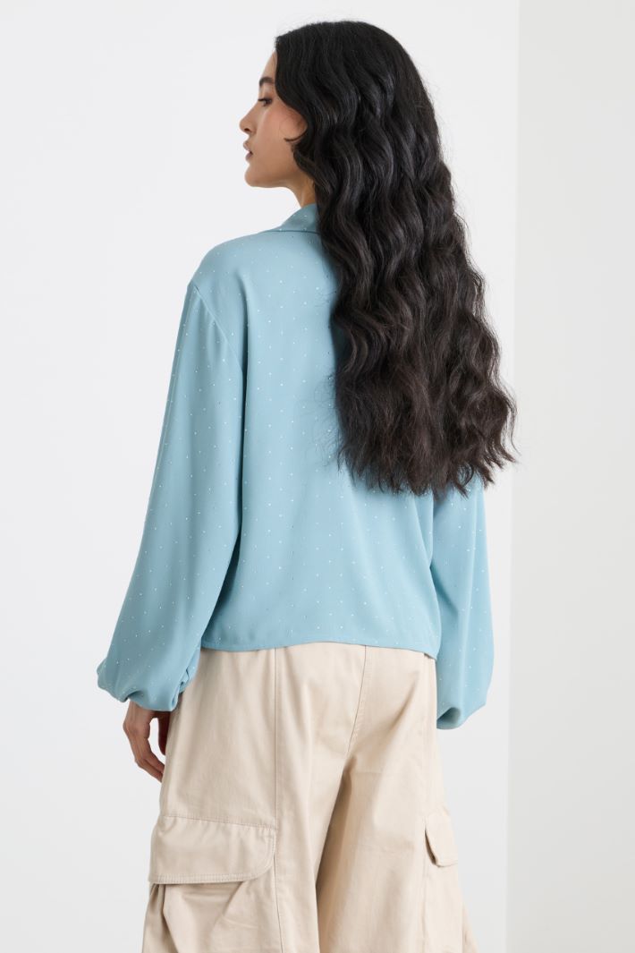 Boxy shirt with blouson sleeves Intrend - 4