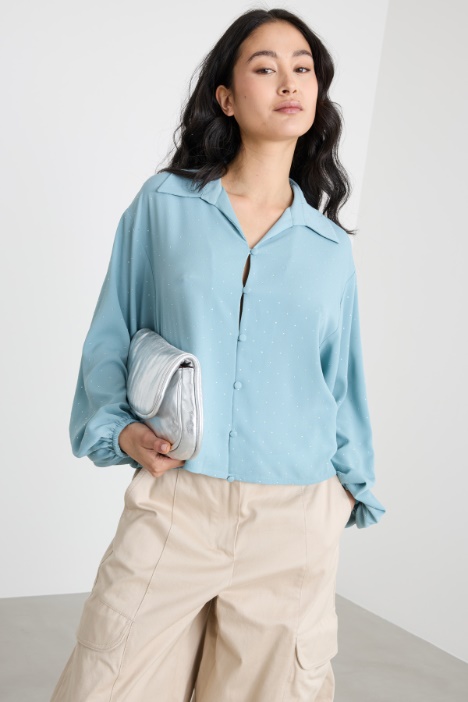 Boxy shirt with blouson sleeves Intrend