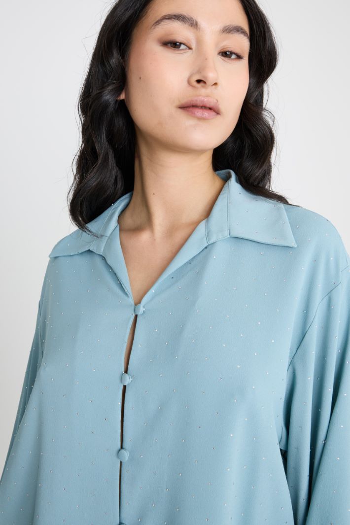 Boxy shirt with blouson sleeves Intrend - 3