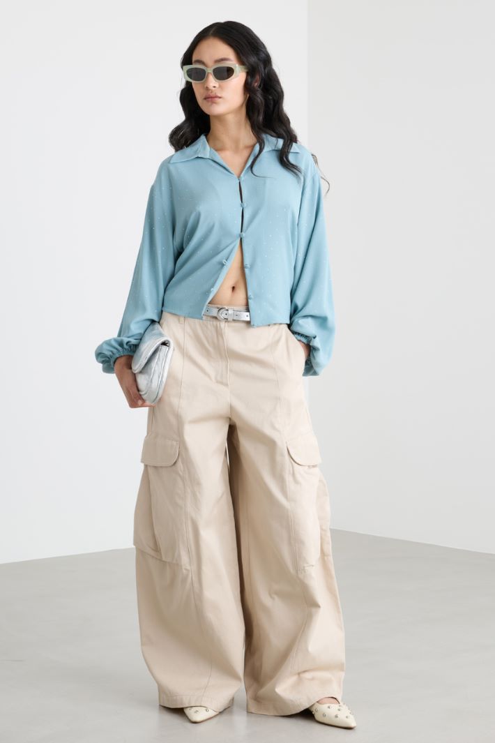 Boxy shirt with blouson sleeves Intrend