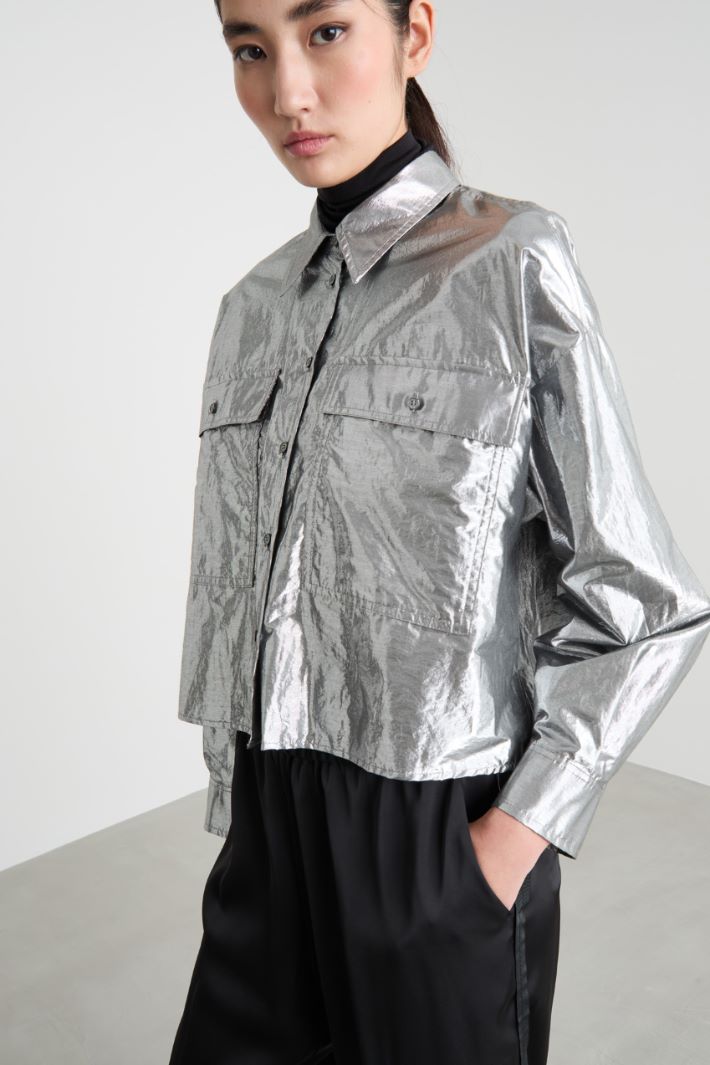 Boxy lamé shirt Intrend - 3