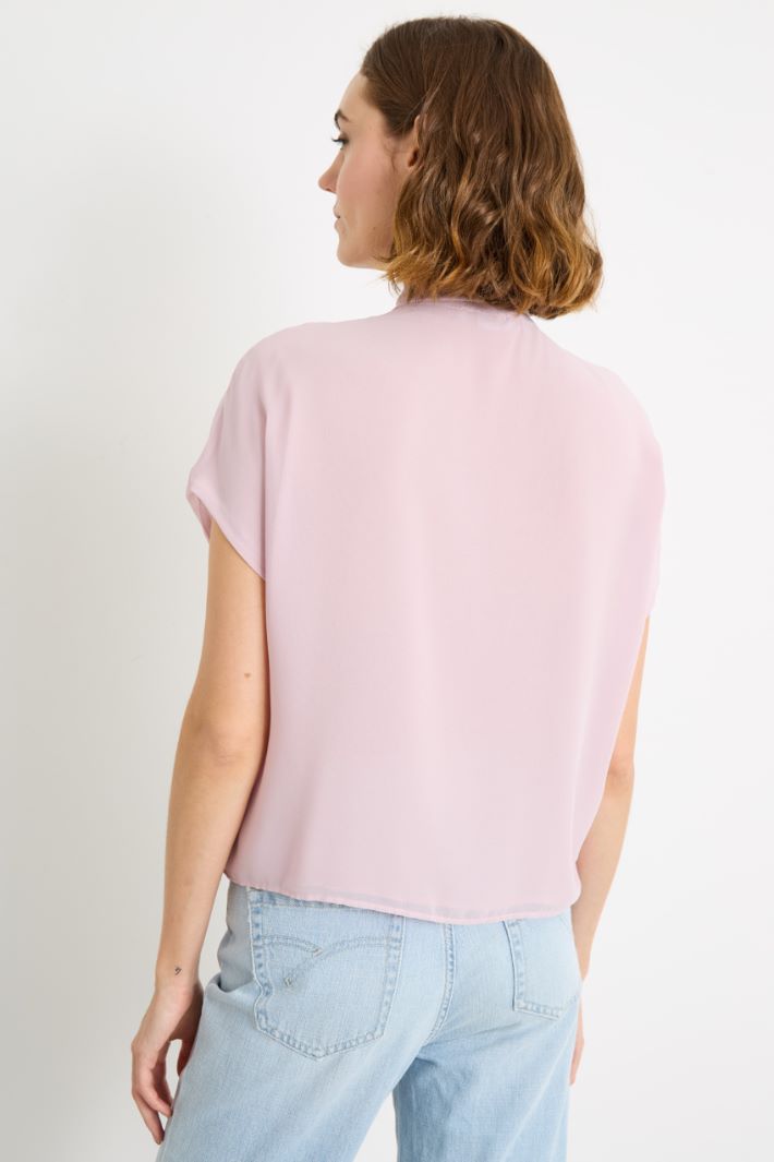 Blusa in georgette con collo a foulard Intrend - 4