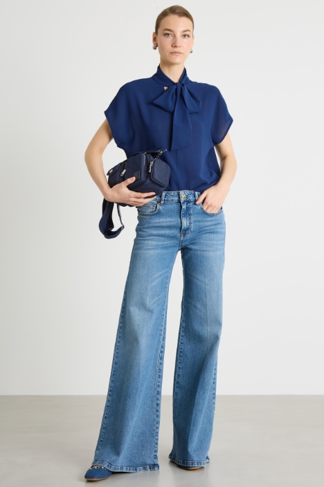 Georgette blouse with scarf collar Intrend