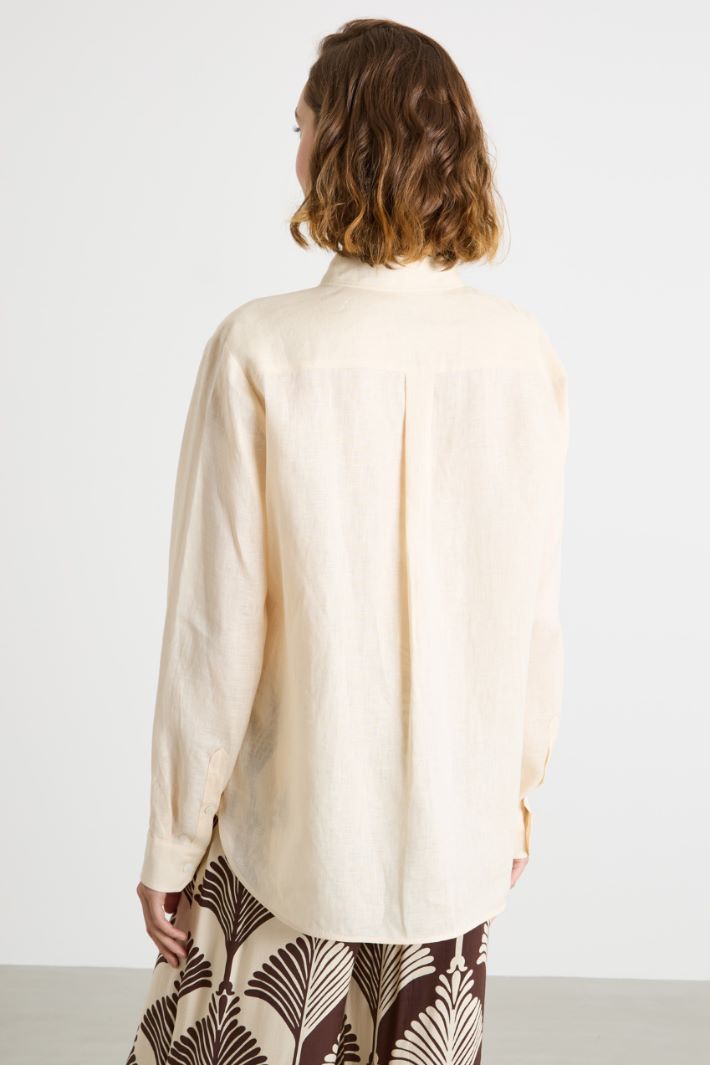 Straight-cut linen shirt Intrend - 4