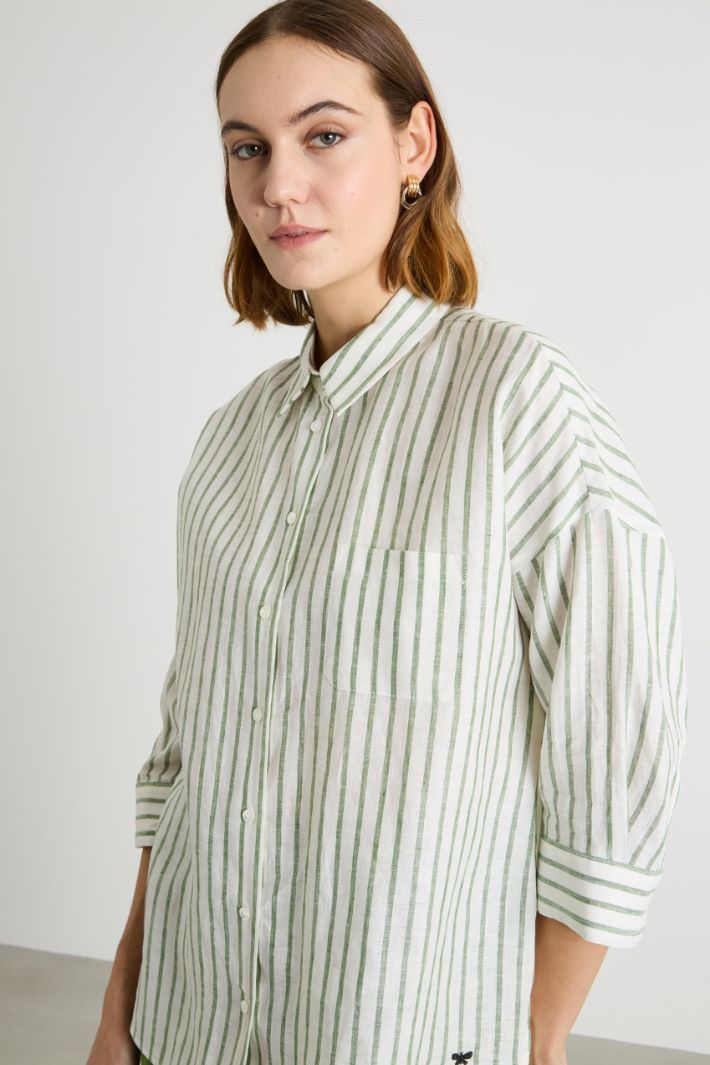 Three-quarter-sleeve linen shirt Intrend - 3