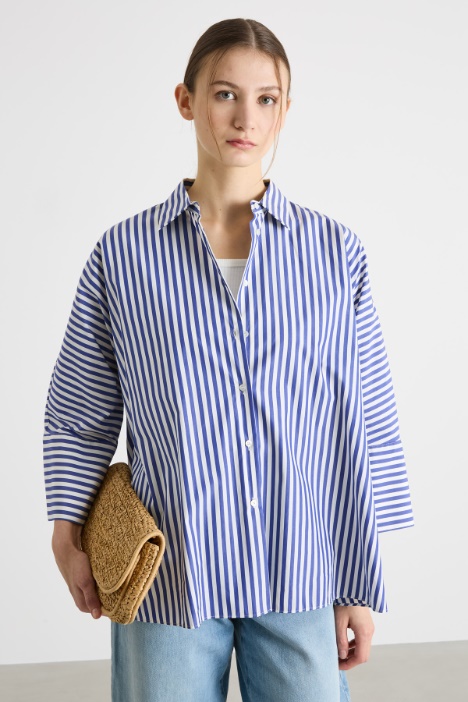 Wide-fit poplin shirt - Intrend