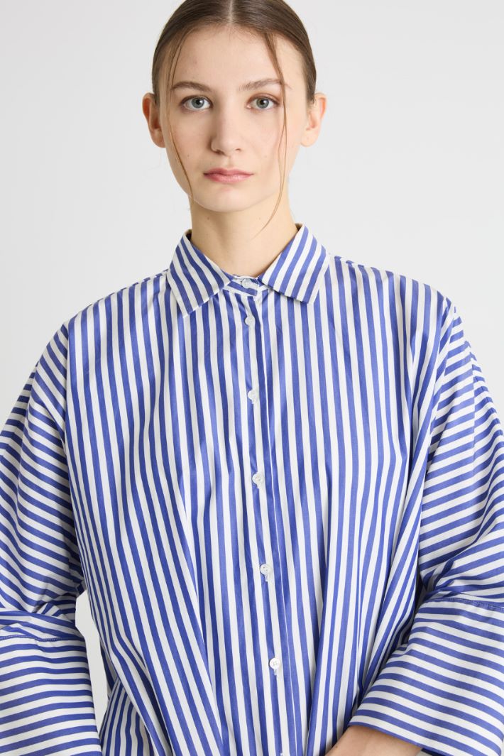 Camisa amplia de popelina - AZUL BLANCO - Intrend - 3