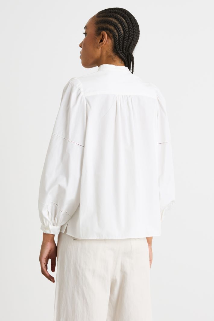 Mandarin collar poplin shirt Intrend - 4