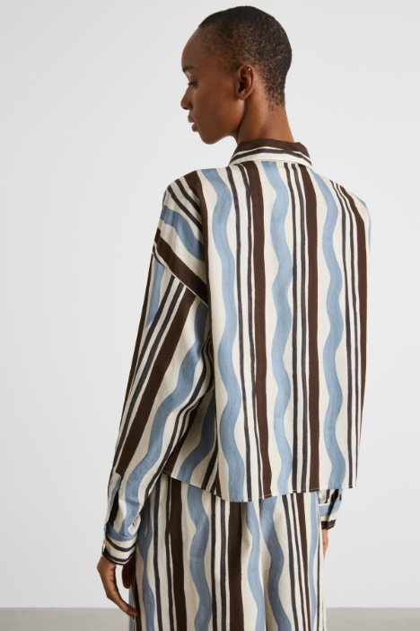 Camicia stampata asimmetrica