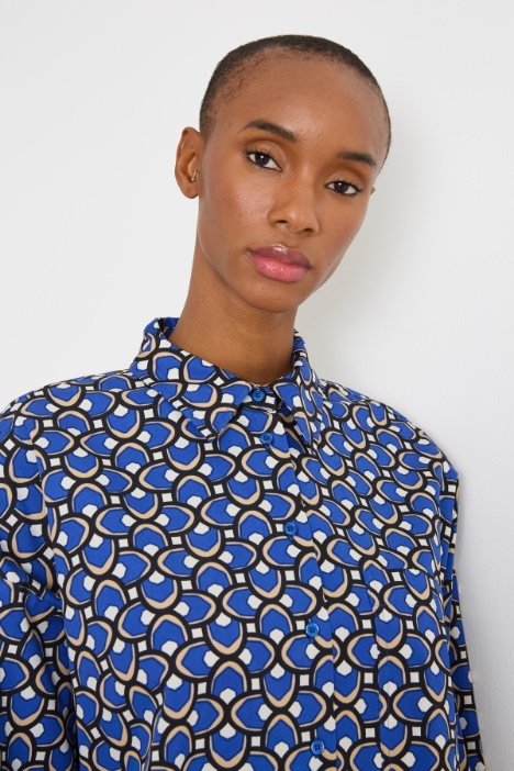 Camicia stampata asimmetrica