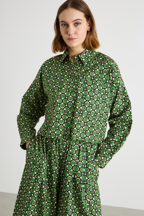 Asymmetric printed shirt Intrend