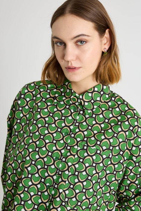 Camicia stampata asimmetrica