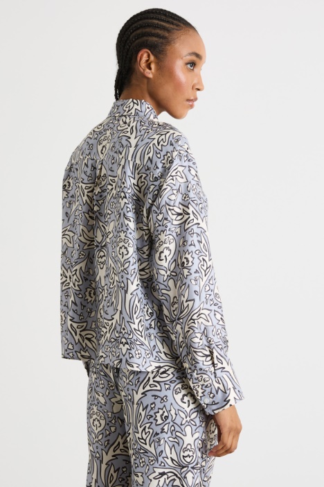 Blusa in twill stampato