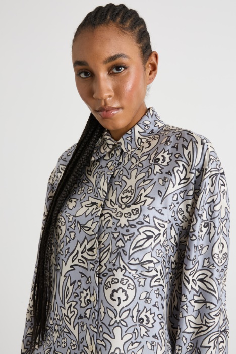 Blusa in twill stampato