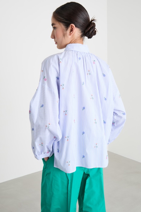Camicia in popeline ricamato